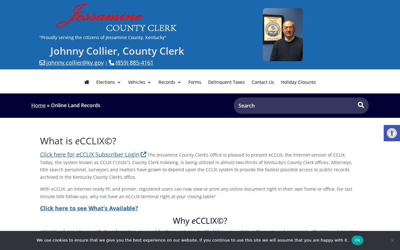 Nicholasville street directory County Clerk online land records