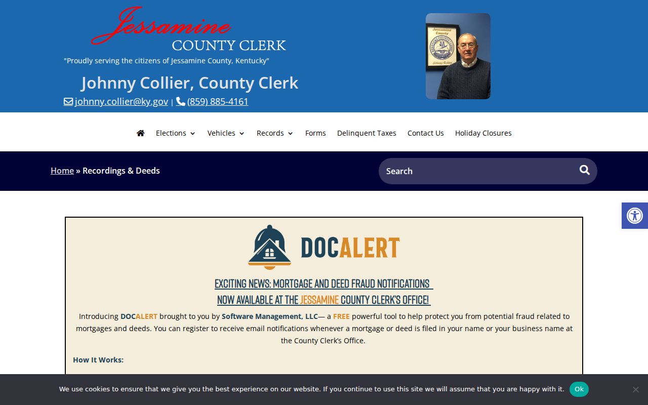 Nicholasville street directory County Clerk deed recording access